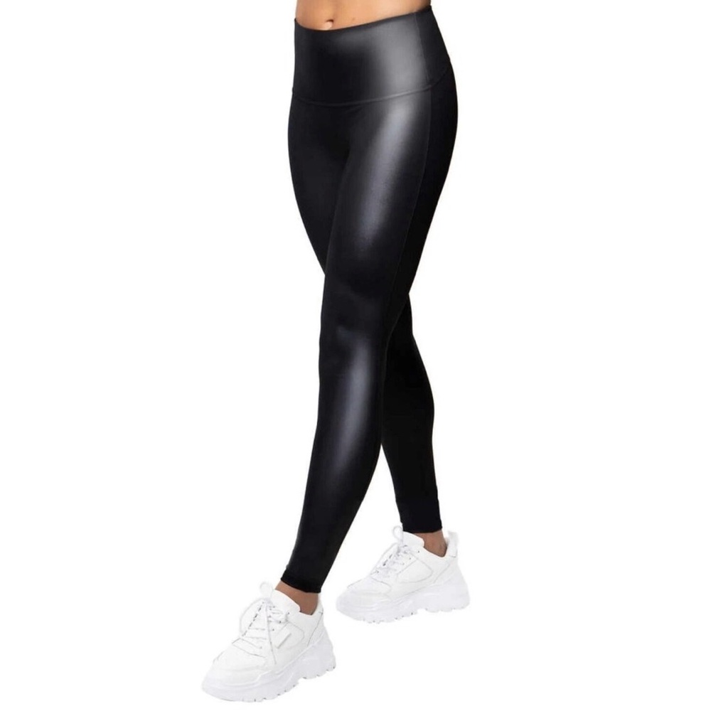 Jane and Bleecker Women's High Rise Soft Faux Leather Leggings Black M